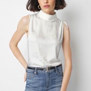 WHBM sleeveless mock neck top (white)
